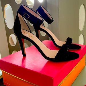 Kate Spade Sparkling Black Velvet Stiletto Size 7